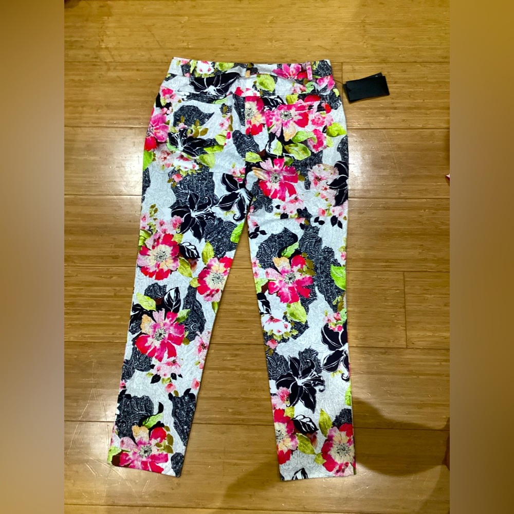 Marciano WOMENS Black Hibiscus Printed Pants size 4